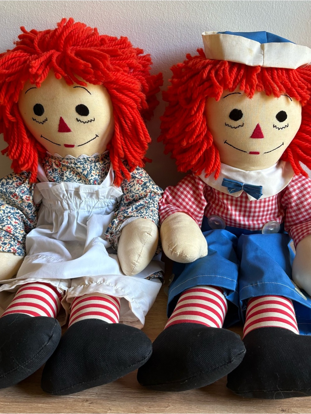 Vintage Handmade 24" Raggedy Ann and Andy